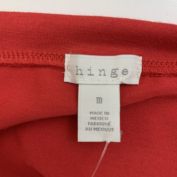 Hinge Top Medium Top Ruched Neckline Short Sleeve Red Pink Nordstrom NEW - Picture 3 of 5
